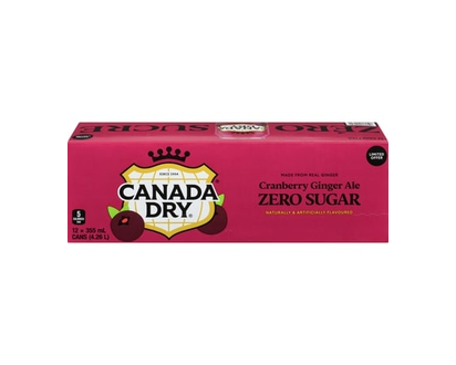 Canada Dry Cranberry Ginger Ale Zero Sugar - 355.0 ML
