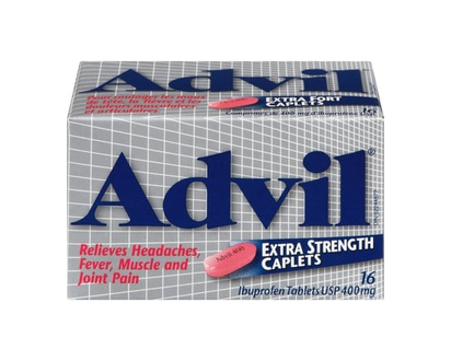 Advil Extra Strength Caplets (16 Count), 400 Mg Ibuprofen, Temporary Pain Reliever / Fever Reducer - 16 TAB