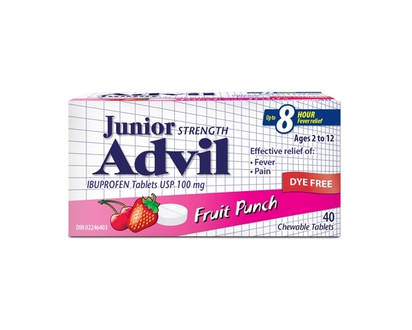 Advil Children's Fruit Punch Ages 2 To 12 Ibuprofen Tablets Usp 100 Mg - 40.0 EA