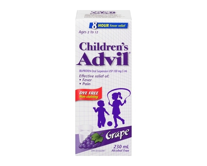 Fever And Pain Relief Ibuprofen Oral Suspension, Dye Free, Grape - 230.0 ML