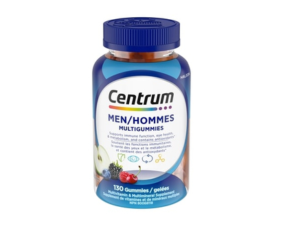 Centrum MultiGummies Cherry, Berry and Apple Men Complete Adult Multivitamin 130 Gummies - 130.0 EA