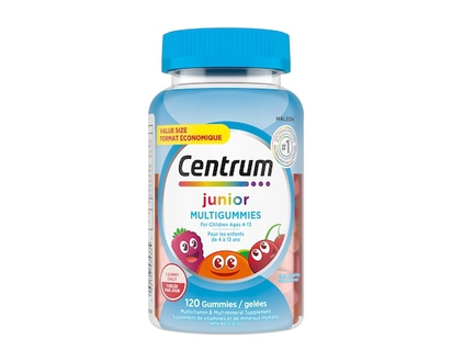 Centrum Multivitamin & Multimineral Supplement Junior For Children Ages 4-13 Cherry, Berry, And Orange Value Size - 120.0 EA