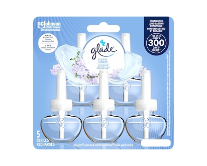 Glade PlugIns Scented Oil Air Freshener 5 Refills, Clean Linen - 5.0 EA