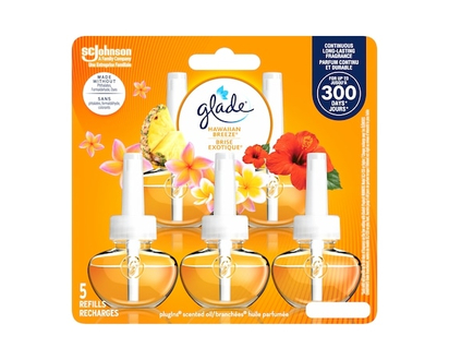 Glade Branchées huile parfumée Recharge cinq recharges, Brise exotique - 5.0 EA