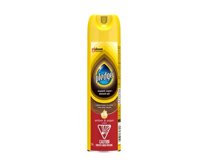 Pledge Furniture Polish and Moisturizing Oil, Amber and Argan Scent - 275.0 G