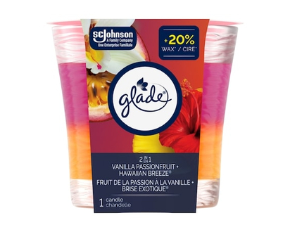 Glade Jar Scented Candle Air Freshener, Vanilla Passionfruit & Hawaiian Breeze - 1.0 EA