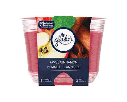 Glade 3-Wick Scented Candle Air Freshener, Apple Cinnamon - 1.0 EA
