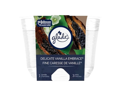 Glade Chandelle parfumée chandelle à trois mèches, Fine Caresse de vanille - 1.0 EA