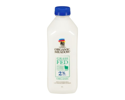 Organic Meadow Partly Skimmed Milk Grass Fed Organic 2 % M.F. - 1.0 L