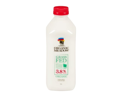 Organic Meadow Whole Milk Grass Fed Organic 3.8 % M.F. - 1.0 L
