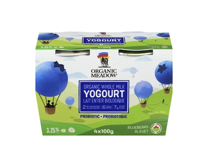 Organic Meadow Yogourt Organic Whole Milk Blueberry 3.25% M.F. - 100.0 G