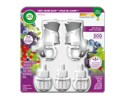 Air Wick Purificateur d’air Freshmatic, recharges de vaporisateur automatique, Parfumée Baies sauvages - 5.0 EA