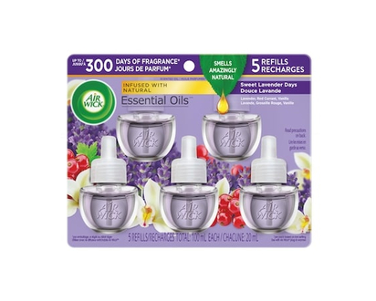 Air Wick Plug In Air Freshener, Scented Oil, 5 Refills, Sweet Lavender Days - 5.0 EA