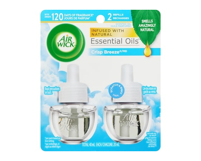 Air Wick Plug-in Air Freshener Scented Oil, Crisp Breeze, 2 Refills - 21.0 ML