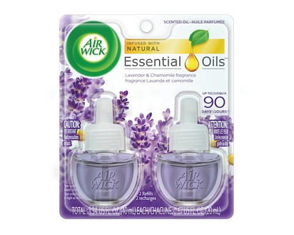 Air Wick Assainisseur d'air à brancher Freshmatic, Recharges d'huile parfumée, Lavande et camomille, 2 Recharges - 21.0 ML
