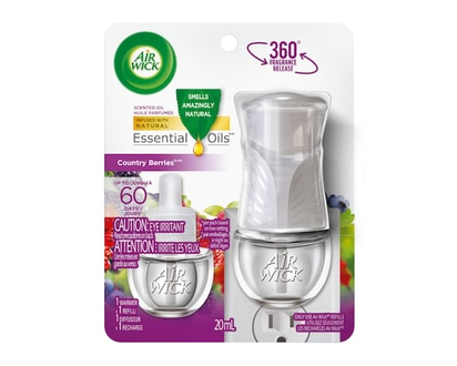 Air Wick Air Freshener, Scented Oil, Country Berries, 1 Plug-in + 1 Refill - 1.0 EA