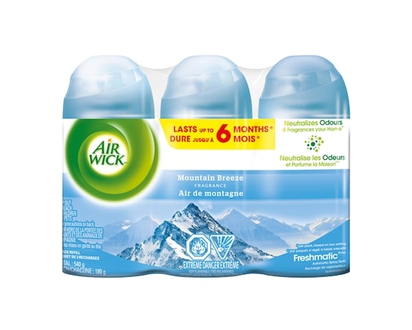 Air Wick Freshmatic Air Freshener, Automatic Spray Refills, Moutain Breeze - 180.0 G