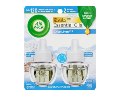 Air Wick Air Freshener, Scented Oil, Snuggle Fresh Linen, 2 Refills - 20.0 ML