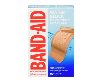 Band-Aid Tough-Strips Adhesive Bandages, Waterproof Extra Large - 10 EA