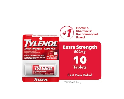 Tylenol Extra Strength Pain Relief Acetaminophen 500mg EZTabs - 10 TAB