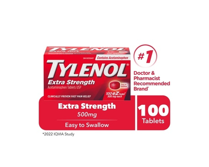 Tylenol 500 Mg EZ Tablets, Extra Strength - 100.0 EA