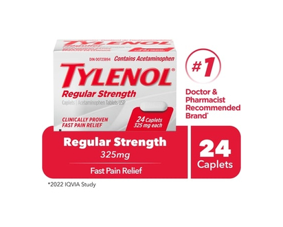 Tylenol Regular Strength Pain Relief Acetaminophen 325mg - 24 TAB