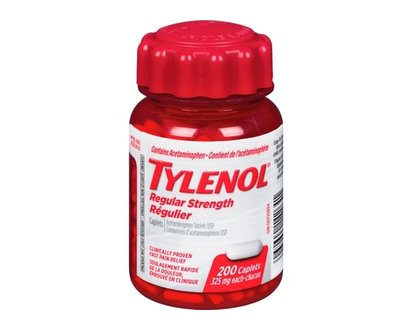 Tylenol Regular Strength Pain Relief Acetaminophen 325 mg, 200 Caplets - 200 TAB