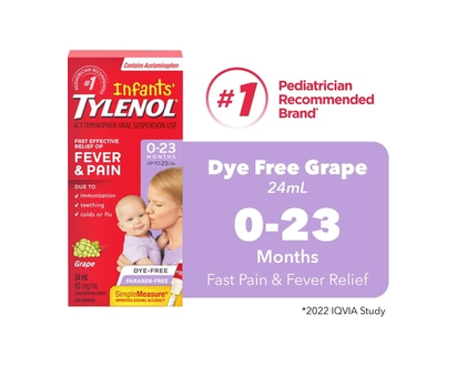 Tylenol Infant's Drops for Fever & Pain, Grape - 24.0 ML