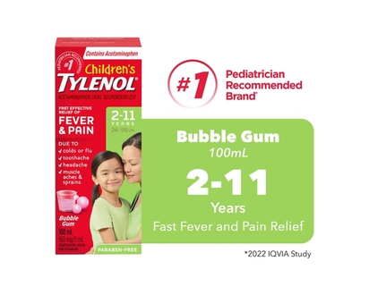 Tylenol Children's Suspension Liquid, Bubble Gum - 100.0 ML