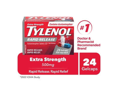 Tylenol Acetaminophen Tablets USP 500 mg Each Extra Strength - 24.0 EA