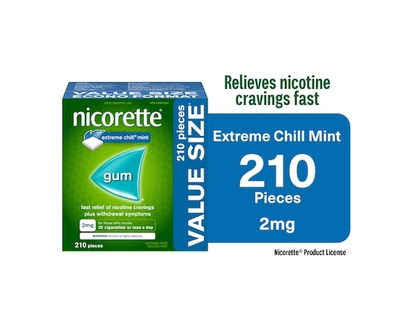 Nicorette Nicotine Gum, 2 mg, Extreme Chill Mint - 210.0 EA