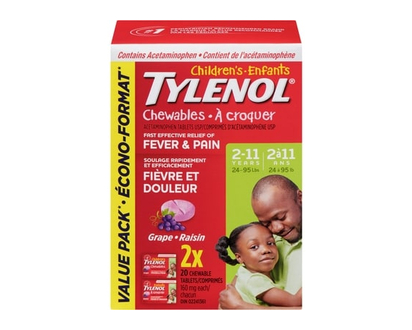 Tylenol Childrens, Chewable Grape - 40.0 EA