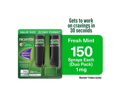 Nicorette Nicotine QuickMist Spray, Fresh Mint 1mg, Duo Pack - 2.0 EA