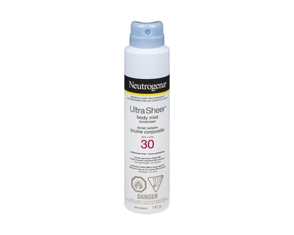 Neutrogena Sunscreen Spray SPF 30, Ultra Sheer Body Mist - 141.0 G