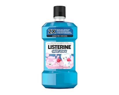 Listerine Smart Rinse Alcohol Free Anticavity Fluoride Rinse, Bubble Gum, Alcohol Free - 500.0 ML