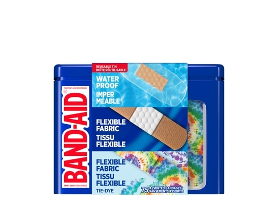 Adhesive Bandages Variety Pack, Assorted Tin - 75.0 EA