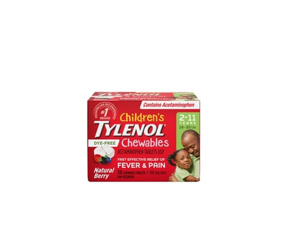 Children's Dye-Free Chewables Fever & Pain, Natural Berry - 20.0 EA