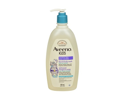 Aveeno Kids Face Body Wash, Hypoallergenic, 2 in 1 Cleanser, Oat Formula, Sensitive Skin, Kids Shower Gel - 532.0 ML