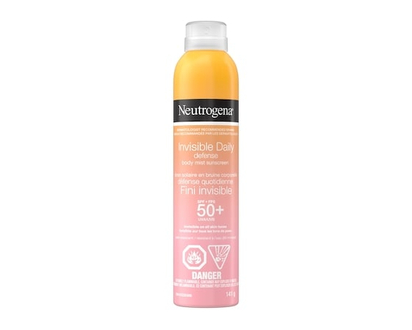 Neutrogena Invisible Daily Defense Body Sunscreen Spray, Broad Spectrum SPF 50, Oxybenzone-Free Water-Resistant, Sun Environmental Aggressor Protectio