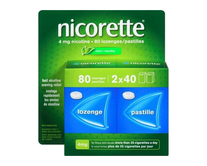 Nicorette Nicotine Lozenges, 4mg, Mint, 80 Count - 80 EA