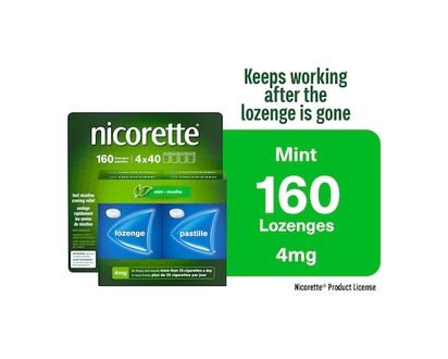 Nicorette Nicotine Lozenges, 4mg, Mint - 160.0 EA