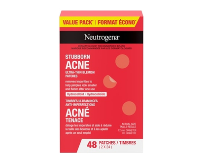 Neutrogena Stubborn Acne Blemish Patches, Hydrocolloid Spot Treatment, Pimple Care Patch, Duo Pack - 1 EA