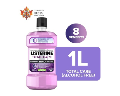 Listerine Total Care Zero Antiseptic Mouthwash, Mild Mint, Alcohol Free - 1.0 L