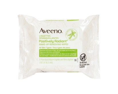 Aveeno Positively Radiant Makeup Removing Wipes - 1.0 EA