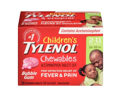 Tylenol Children's Medicine, Fever & Pain, Chewable, Bubble Gum - 20 TAB