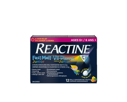Reactine Cetirizine Hydrochloride Orally Disintegrating Tablets, 10 Mg Junior Fruit Burst Ages 6+ - 12.0 EA