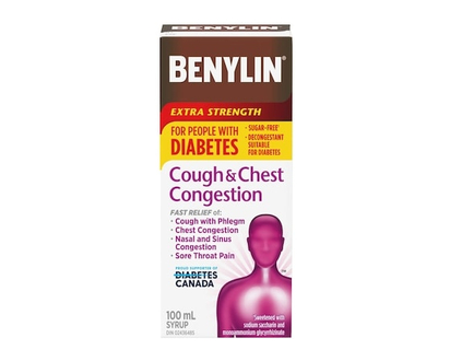 Benylin Cough & Chest Congestion, Extra Strength for Diabetics - 100.0 ML