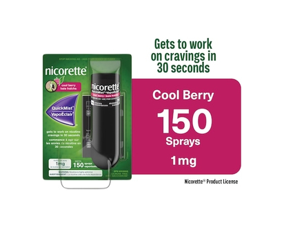 Nicorette Nicotine QuickMist Spray, Quit Smoking Aid, Cool Berry 1mg, 150 Sprays - 1.0 EA