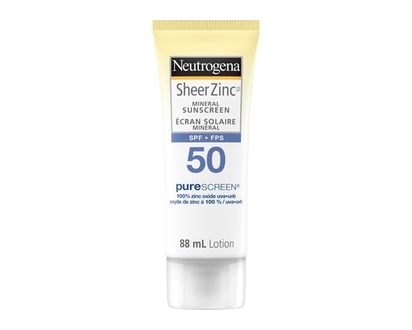 Neutrogena Body Sunscreen SPF 50, Sheer Zinc Mineral Sunscreen - 88 ML