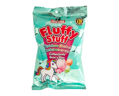 Tootsie Charms Fluffy Stuff Cotton Candy Rainbow Sherbet - 60.0 G